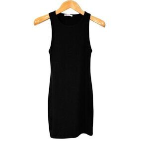 Zara Black Sleeveless Bodycon Mini Dress Cotton Stretch Size‎ M Minimalist LBD